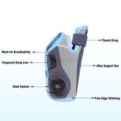 BOA Dial Thumb Wrist Brace Steel Splint for Carpal Tunnel Tenosynovitis Relief