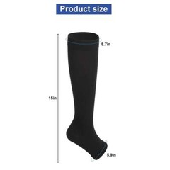 1/2 pairs Compression Socks 15-20 mmHg Open Toe Leg Support Stocking Men Women