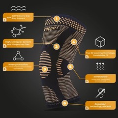2Pack Copper Knee Braces Compression Sleeves Support for Arthritis Men & Women