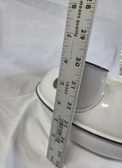 Vintage 1940s Cesco Columbian Made White Porcelain Enamel Metal Bed Pan