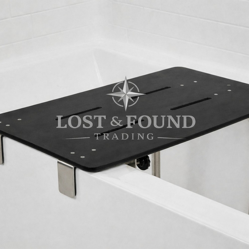 SEACHROME Redondo 26.5″ x 15″ Portable Black Tub & Shower Stainless Bench — ADA
