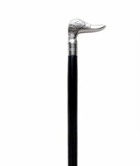 Handmade Duck Chrome Wood Walking Cane Stick Designer Brass Handle 37“ style