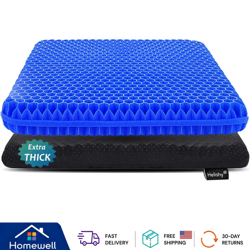 2-Inch Extra Thick Gel Cushion – Breathable Pain Relief for Office & Travel