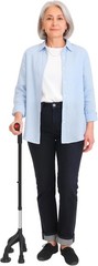 Quad Crutch Women & Men Sturdy 3.3 lbs 4 Prong Forearm Crutches Stability &