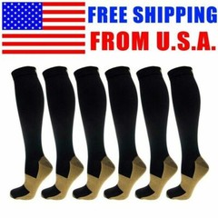 Men Women 15-20mmHg Knee High Compression Socks Calf Support Tube Stockings