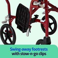 Medline Ultra Lightweight Transport Wheelchair for Adults, Foldable, 19-Inch …