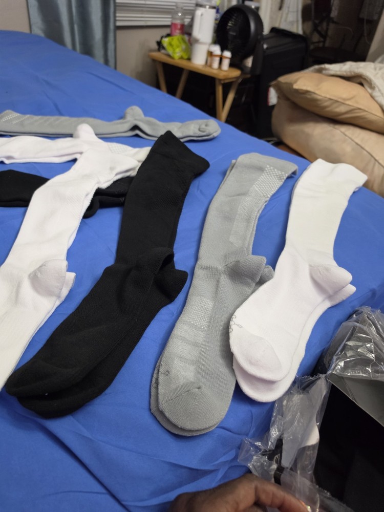 Tommie Copper Compression Socks Black/White/Grey Size Size Large 3 Pair New