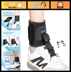Adjustable AFO Foot Drop Brace for Walking, Zinc Alloy Hook, Elastic Laces, S/M