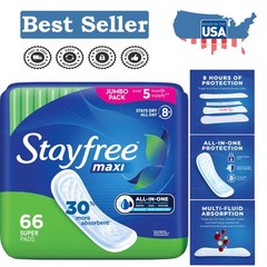 Maxi Pads for Women – Super Absorbency, 66 Count – Ultimate Comfort & Protection
