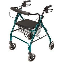 Lumex Walkabout Lite Rollator with Seat, Lightweight 14.5 lb.Walker, 6″ Wheels