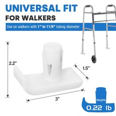 4 Pcs Universal Premium Walker Glide Skis Replacement Ski Glides 4 Pcs, White