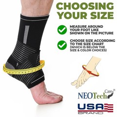 Adjustable Ankle Support Brace Black, Size L, 1 Unit