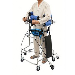Adult Standing Walker, 8-Wheels Walking Aid with Adjustable Height and Width