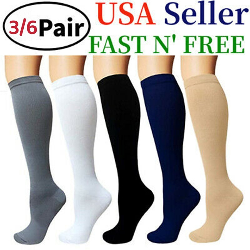 15-20 mmhg Hose Compression Socks for women Pain Relief Calf Leg Foot Full Toe