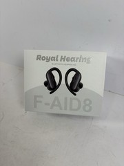 Royal Hearing F-AID8 Bluetooth Hearing Aids Rechargeable Wireless ,Case & Manual
