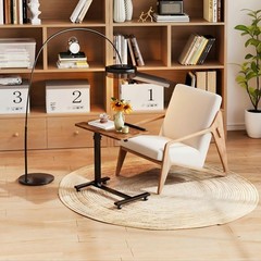 Adjustable Overbed Laptop Desk Rolling Tray Table With Wheels Height Adjustable