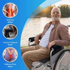 Wheelchair n for Pressure Relief – (4-Piece Set) 18”X16” Anti-Slip Wheelchair Se