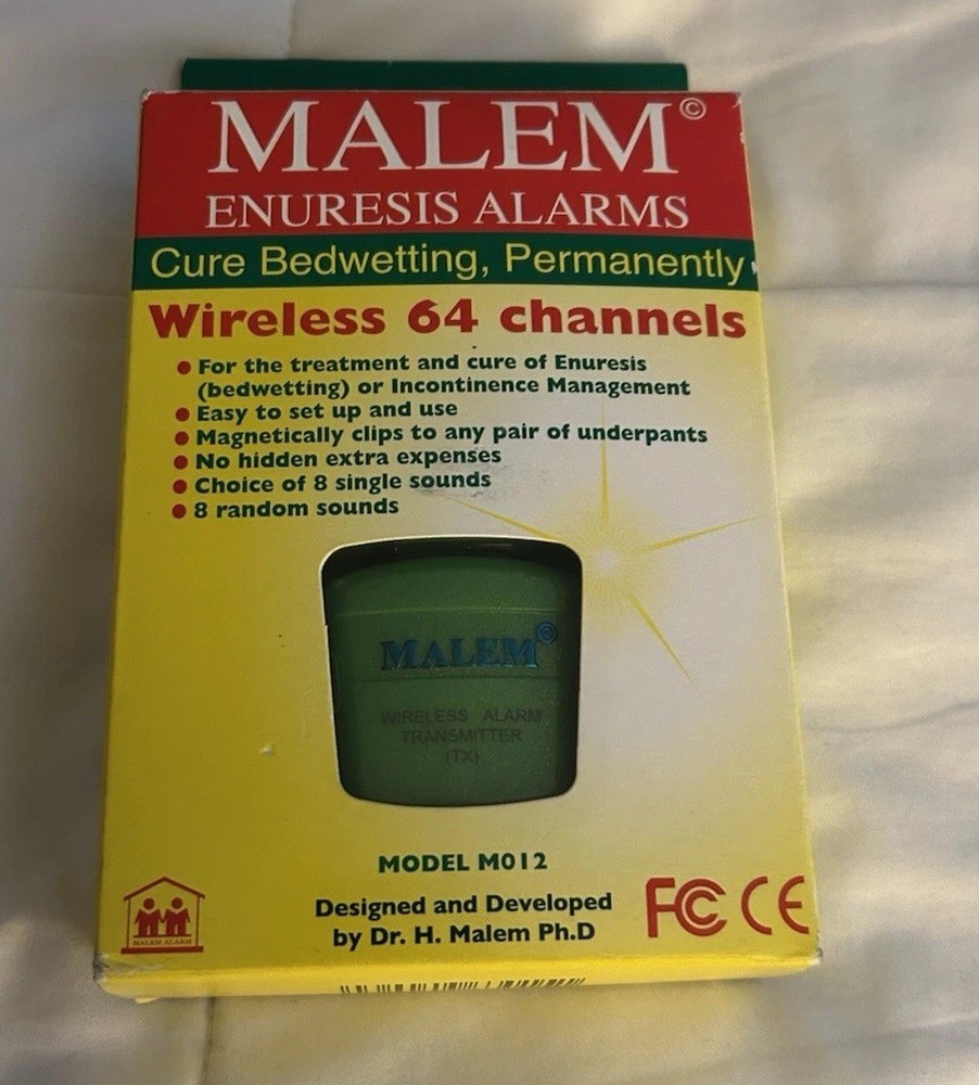 MALEM MO12 Wireless Bedwetting Alarm Complete Set NEW Enuresis Trainer