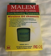 MALEM MO12 Wireless Bedwetting Alarm Complete Set NEW Enuresis Trainer