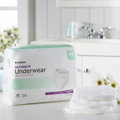 McKesson Adult Disposable Cloth Underwear Maximum Absorbency – Size M 20 Count