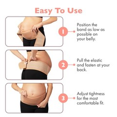 AZMED Maternity Belt Back Support – Adjustable Abdominal One Size, Beige
