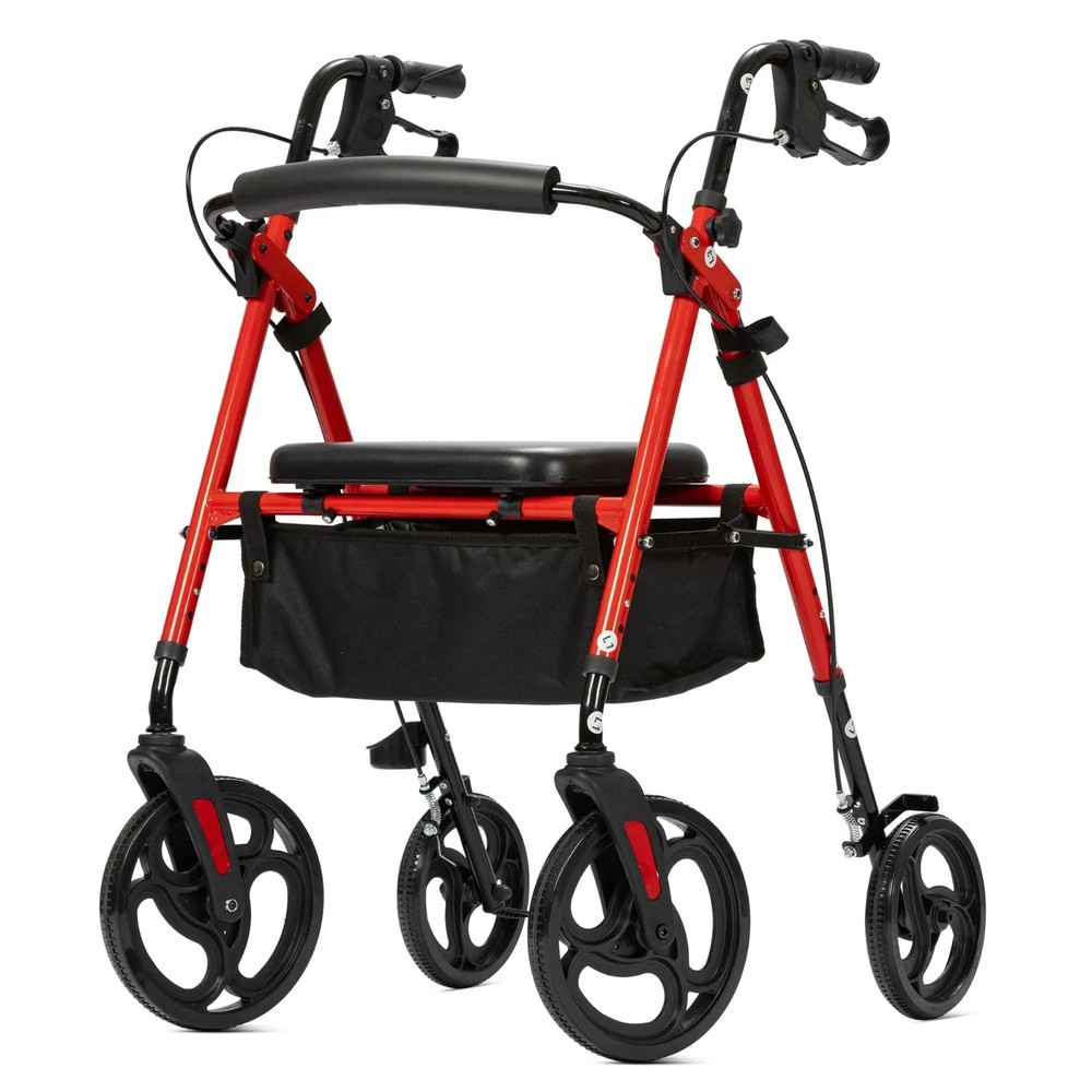 YF-9007B Dual-Brake Ergonomic Handgrip Rollator Walker 10″ Wheels