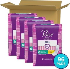 Incontinence Pads & Postpartum Incontinence Pads, 3 Drop Light Absorbency, Long