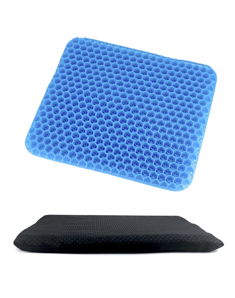 QWORK Gel Seat Cushion, Cool & Breathable 42 x 37 x 3.5 cm, Blue