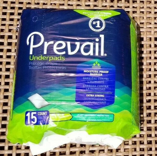 Prevail Fluff Underpad Help Keep Beds Dry and Clean Soft Absorb Large 15 Count