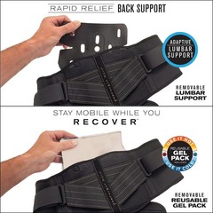 Rapid Relief Unisex Back Brace – Hot/Cold Therapy Adjustable Fit 30-48 inches