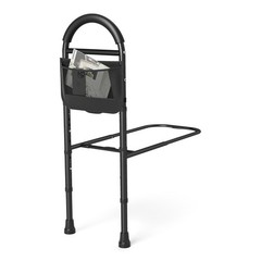 Height Adjustable Bed Rails for Elderly Safety w/Non-slip Handle Storage Pocket