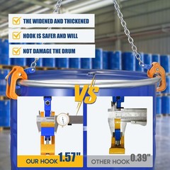 FAHKNS Chain Drum Lifter 2000lbs/1T Oil Barrel Clamp Material 2200lb