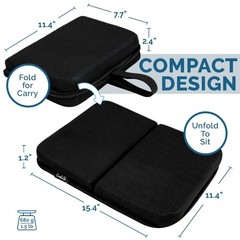 ComfiLife Ergo-Gel Airplane Seat Cushion – Travel 15.4″ x 11.4″ x 1.2″, Black