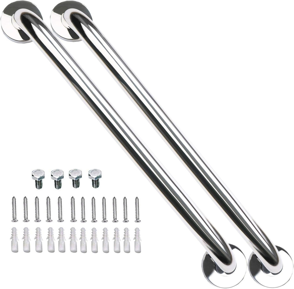 2 Pack 40 Inch Shower Grab Bar, SUS304 Stainless Steel Chrome Bathroom Grab Bar