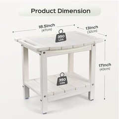 Shower Chair for Inside Shower, 18.5 Inch HDPE Waterproof Shower Stool, White