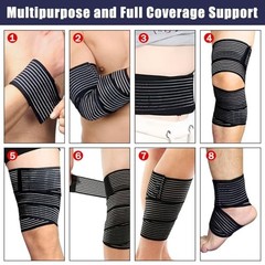 2 Pcs Hamstring and Thigh Compression Wraps, Adjustable 150 cm/59 in Dark Blue