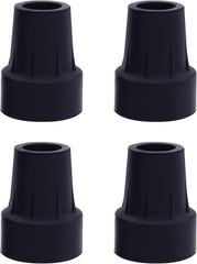 3/4 Inch Cane Tips Heavy Duty Rubber Replacement Pack Black, Non Slip, Durable