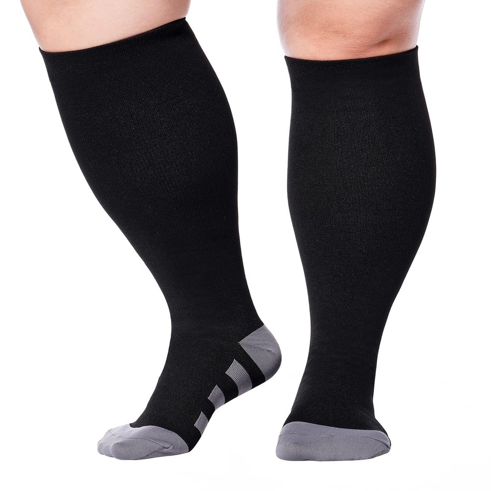 Abodhu Plus Size Compression Socks for Women& Men 15-20mmHg Wide Calf Knee High