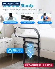 Bed Rail for Elderly Adults Safety – Adjustable Bed Assist Rail for Seniors, Pos