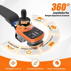 36lbs Lightweight Foldable Electric Wheelchair Adults Seniors 500W 15Mile Orange