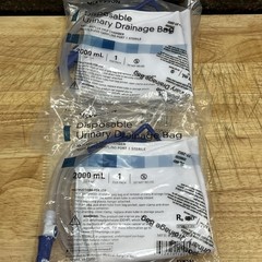 Lot of 2 McKesson Disposable Urinary Drainage Bags 2000 ml MFG# 37-2802 Sealed