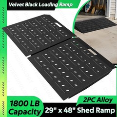 29″ x 48″ Shed Ramp for Riding Mower 1800LB Anti-Slip Punch Plate Ramp 2PC Alloy