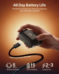 Vitopdia Rechargeable OTC BTE Hearing Aids Bluetooth for Adults Seniors HD Sound
