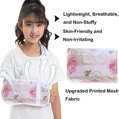Kids Print Mesh Arm Sling, Adjustable Breathable Support for Girls, Broken Arm,