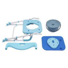 21.26 *20.47-24.4*29.13-33.07in Blue EVA Shower Folding Toilet Seat With Commode