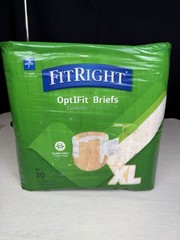 FitRight OptiFit Incontinence Briefs XL 56-64in Extra Absorbency Green 20