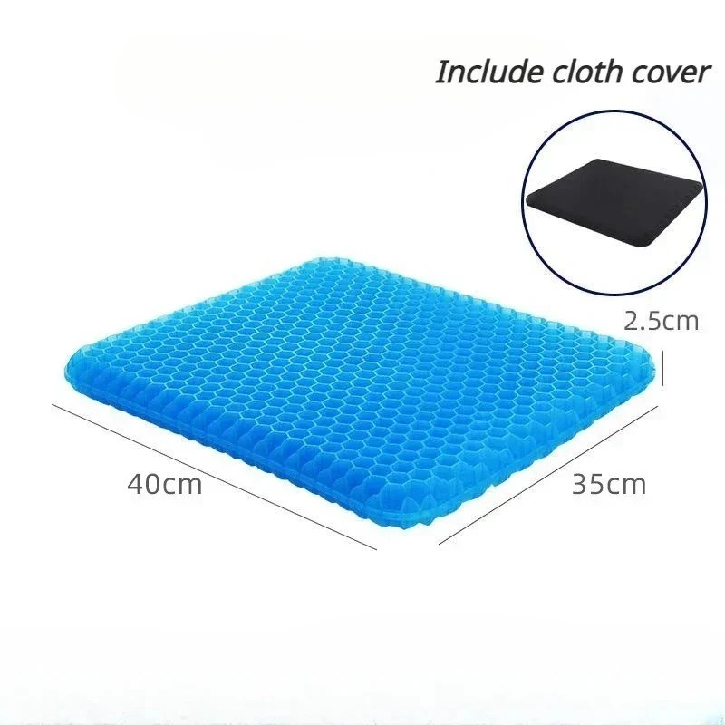 Double Thick Gel Seat Cushion Egg Honeycomb Cooling Chair Car Office Pad