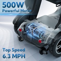 Electric Motor Disability Scooter 4-wheel 1000W 34Mile Foldable Wheelchair Drive
