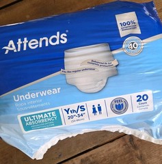 Attends Adult diapers Size Youth / Small 20 Count Pull Up Incontinence Underwear