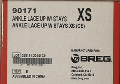 Breg Lace Up Ankle Brace W/Stays Extra Small XS 90171 Black New Factory Packaged